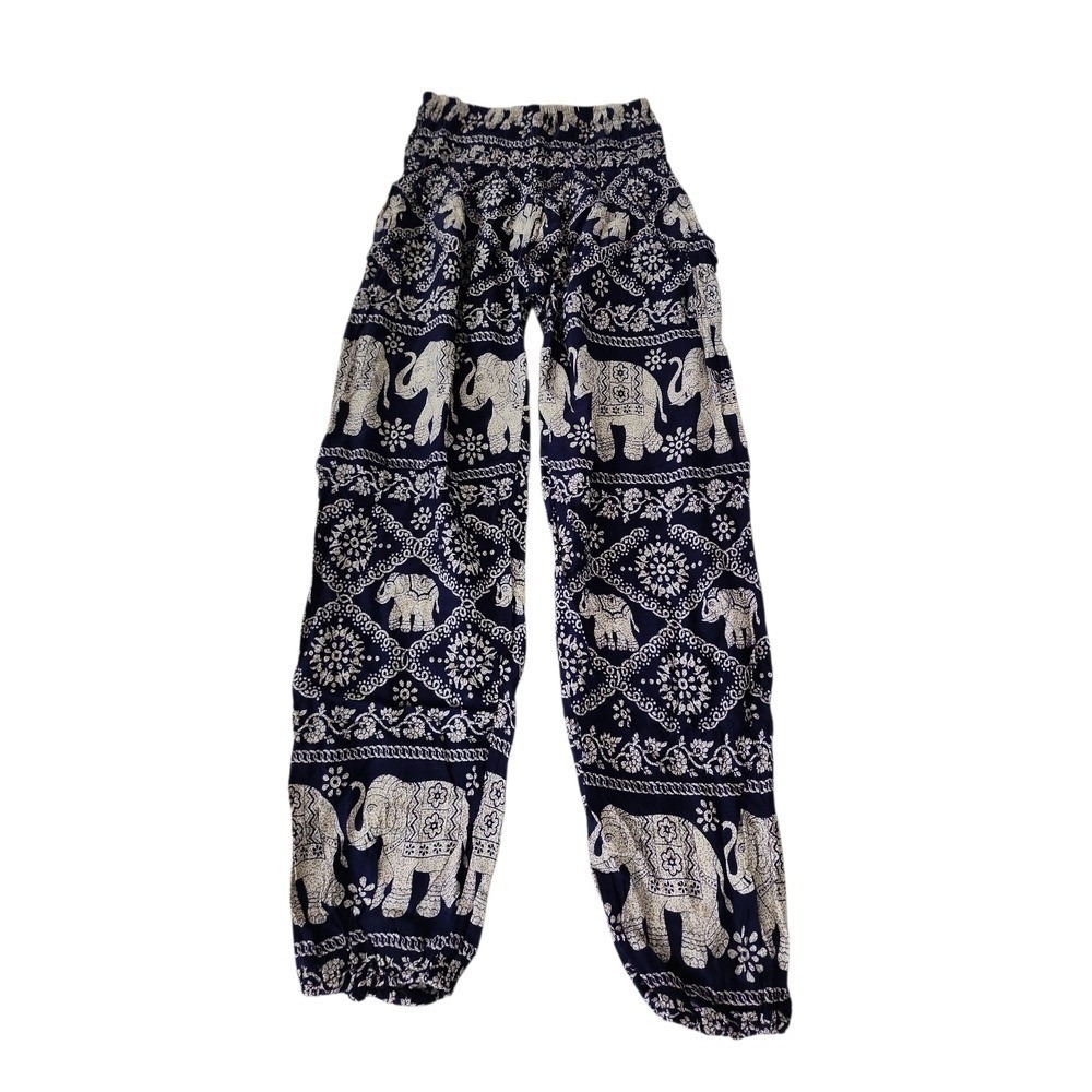 Bangkok Pants Harem Pants Women Medium Blue Boho Hippie Yoga festival ethnic